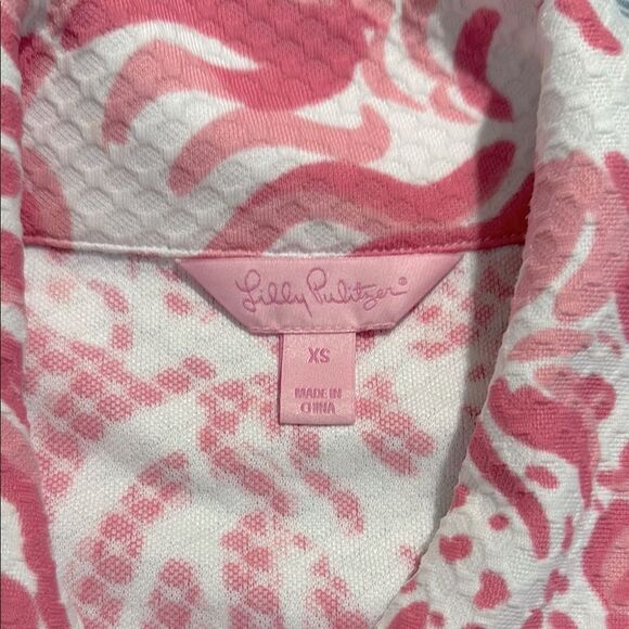 Lilly Pulitzer Raya Get Spotted Pink White Keyhole Back Cap Sleeve Mini Dress - Picture 16 of 16